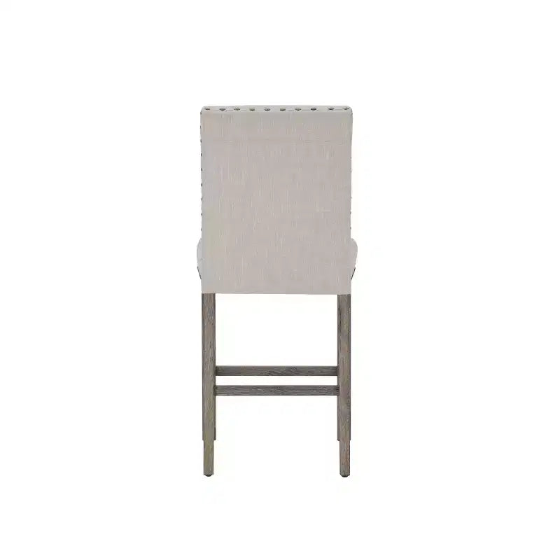 Juego de 2 taburetes rústicos de madera de tronco para barra alta, sillas de comedor sin brazos tapizadas estilo casa de campo