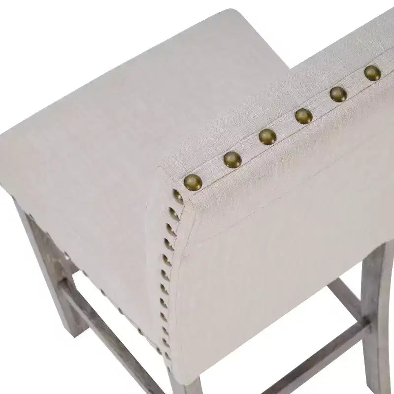 Juego de 2 taburetes rústicos de madera de tronco para barra alta, sillas de comedor sin brazos tapizadas estilo casa de campo