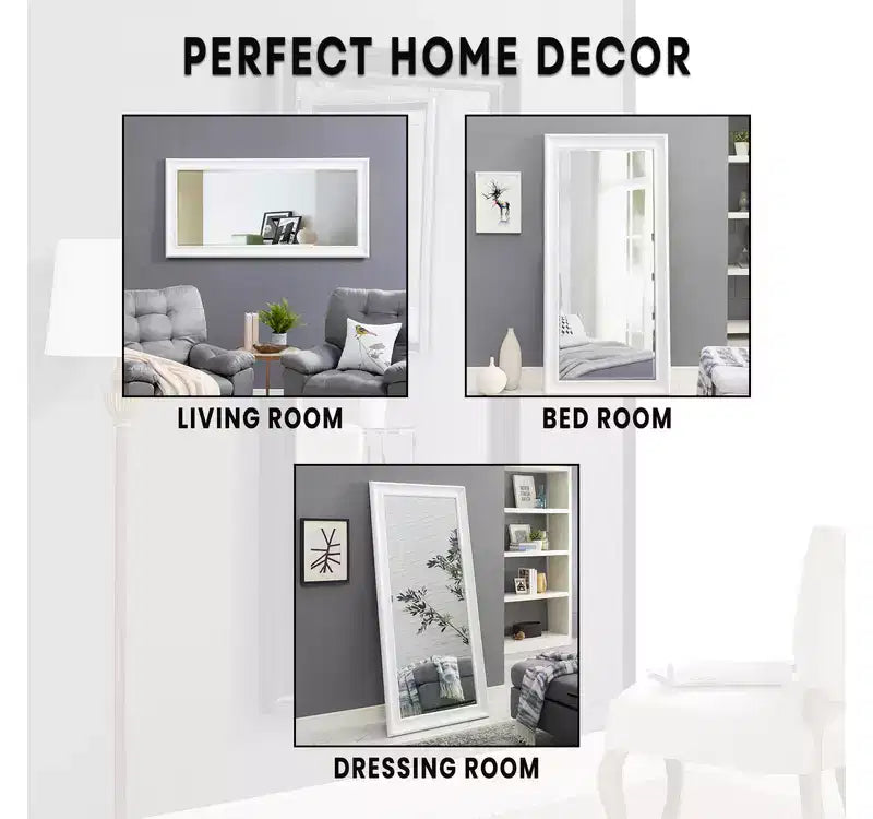 Espejo de pie de cuerpo entero con marco de 65x31, espejo grande para dormitorio, sala de estar o vestidor