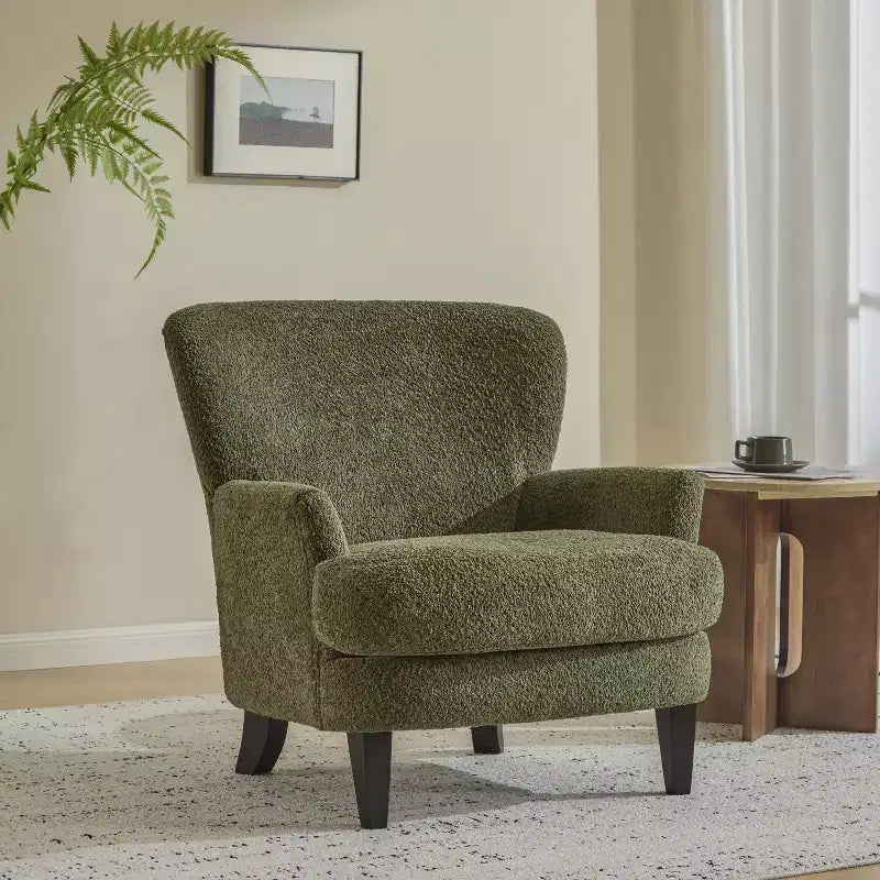 Sillón Club Tapizado en Bouclé Contemporáneo