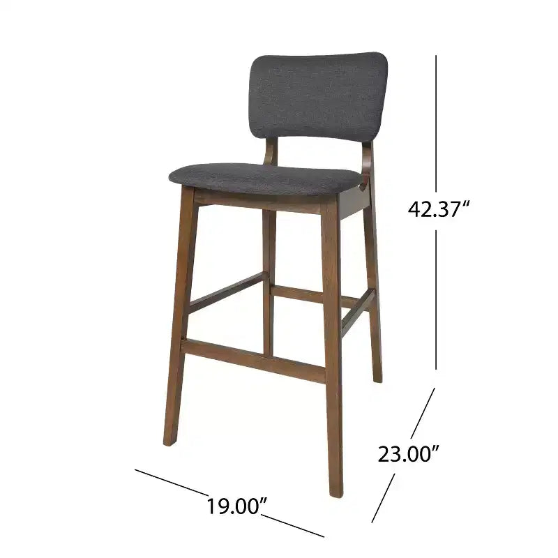 Taburetes de bar de madera de 30.5 pulgadas, tapizados en tela de estilo moderno de mediados de siglo Tally (juego de 2)