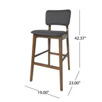 Taburetes de bar de madera de 30.5 pulgadas, tapizados en tela de estilo moderno de mediados de siglo Tally (juego de 2)