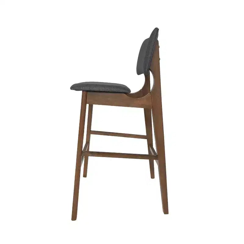 Taburetes de bar de madera de 30.5 pulgadas, tapizados en tela de estilo moderno de mediados de siglo Tally (juego de 2)