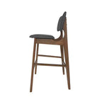 Taburetes de bar de madera de 30.5 pulgadas, tapizados en tela de estilo moderno de mediados de siglo Tally (juego de 2)