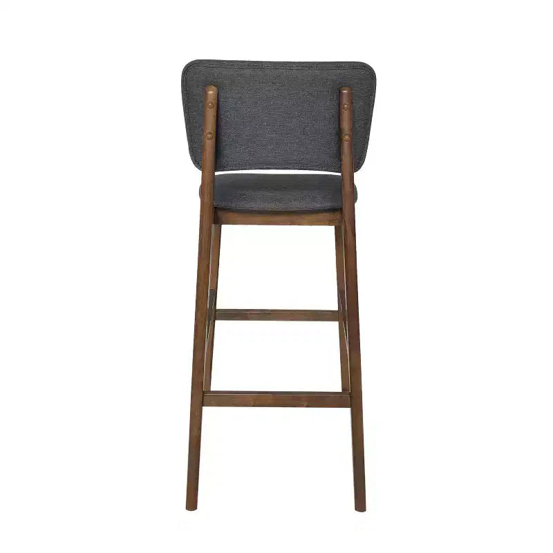Taburetes de bar de madera de 30.5 pulgadas, tapizados en tela de estilo moderno de mediados de siglo Tally (juego de 2)