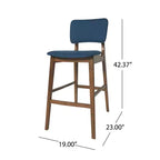 Taburetes de bar de madera de 30.5 pulgadas, tapizados en tela de estilo moderno de mediados de siglo Tally (juego de 2)