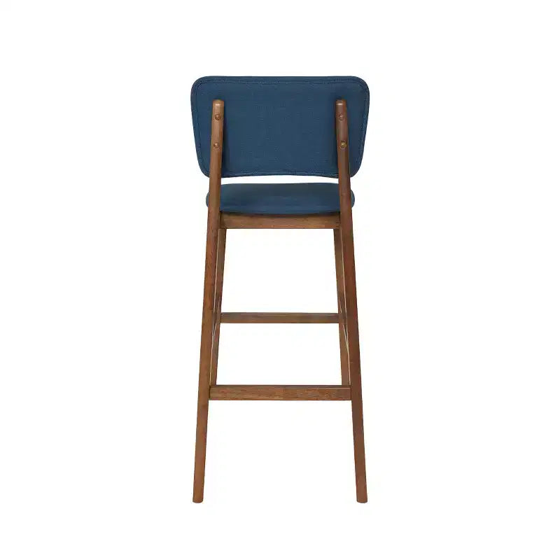 Taburetes de bar de madera de 30.5 pulgadas, tapizados en tela de estilo moderno de mediados de siglo Tally (juego de 2)