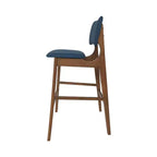 Taburetes de bar de madera de 30.5 pulgadas, tapizados en tela de estilo moderno de mediados de siglo Tally (juego de 2)