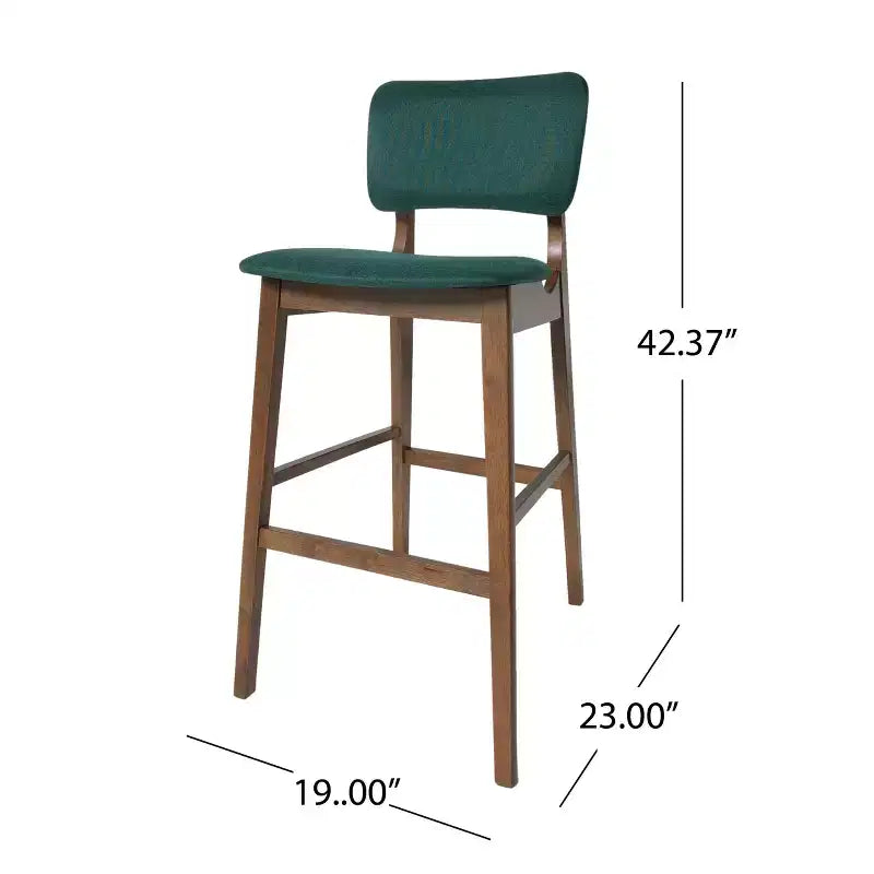 Taburetes de bar de madera de 30.5 pulgadas, tapizados en tela de estilo moderno de mediados de siglo Tally (juego de 2)