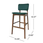 Taburetes de bar de madera de 30.5 pulgadas, tapizados en tela de estilo moderno de mediados de siglo Tally (juego de 2)