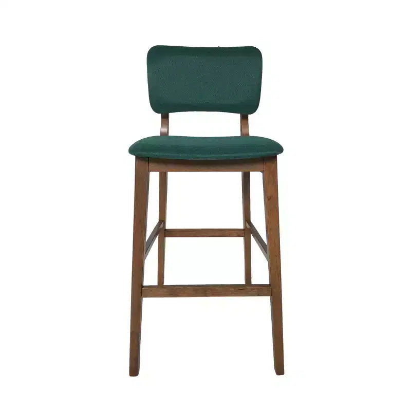 Taburetes de bar de madera de 30.5 pulgadas, tapizados en tela de estilo moderno de mediados de siglo Tally (juego de 2)
