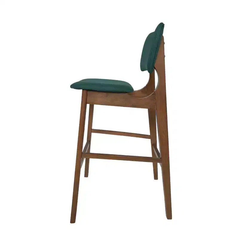 Taburetes de bar de madera de 30.5 pulgadas, tapizados en tela de estilo moderno de mediados de siglo Tally (juego de 2)