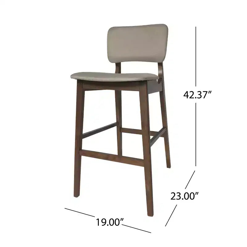Taburetes de bar de madera de 30.5 pulgadas, tapizados en tela de estilo moderno de mediados de siglo Tally (juego de 2)