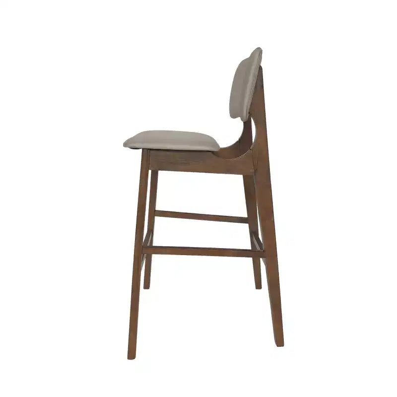 Taburetes de bar de madera de 30.5 pulgadas, tapizados en tela de estilo moderno de mediados de siglo Tally (juego de 2)