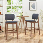 Taburetes de bar de madera de 30.5 pulgadas, tapizados en tela de estilo moderno de mediados de siglo Tally (juego de 2)