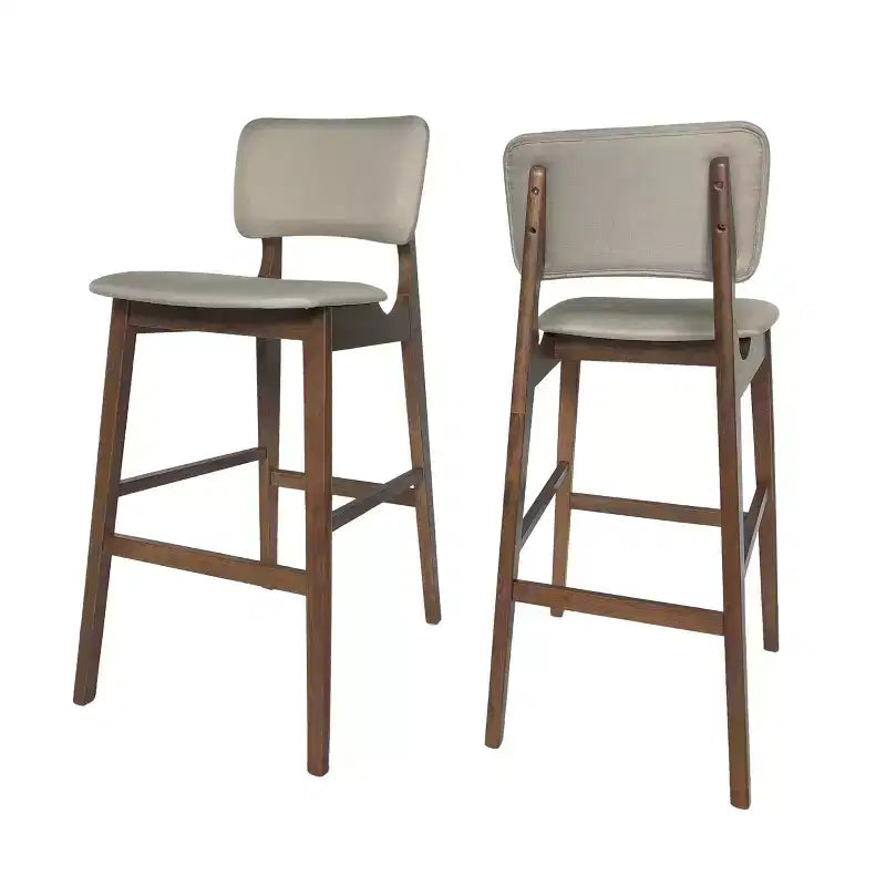 Christopher Knight Home Tally Mid Century Modern Fabric Upholstered Wooden 30.5 Barstools (Set of 2)
