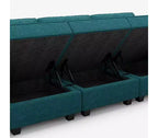 Sofá Cama Modular Terry con Asiento de Almacenamiento (8 Asientos + 8 Laterales)