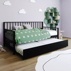 Cama nido doble de madera con cama auxiliar