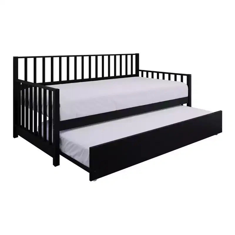 Cama nido doble de madera con cama auxiliar