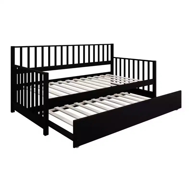 Cama nido doble de madera con cama auxiliar