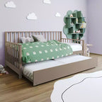 Cama nido doble de madera con cama auxiliar