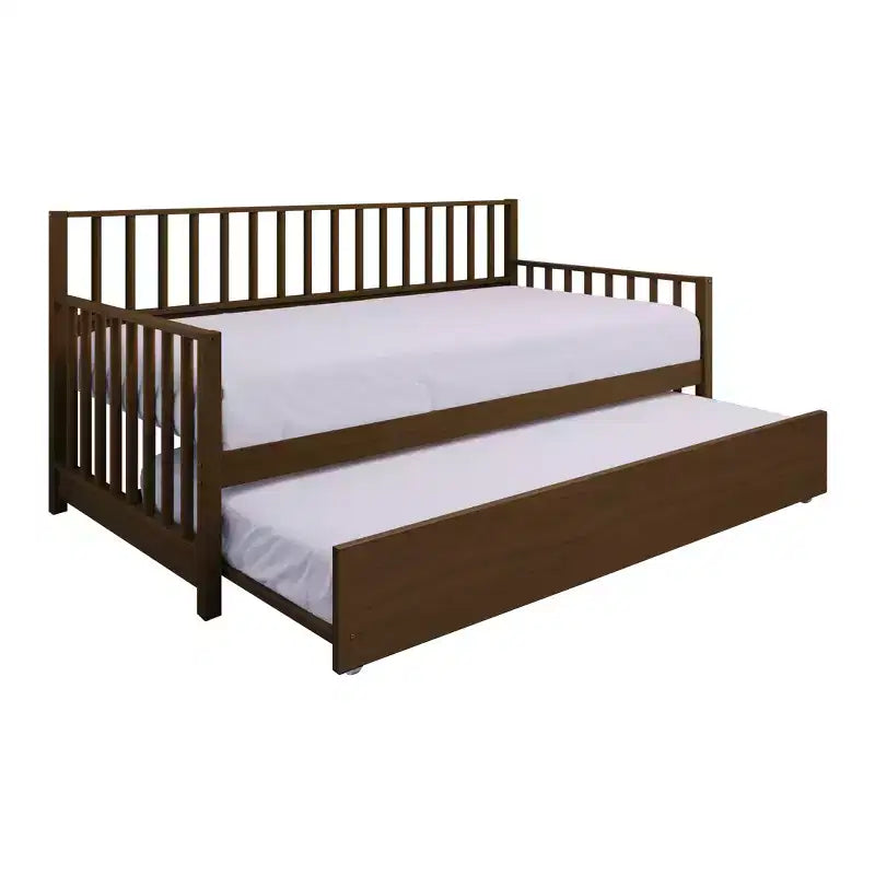 Cama nido doble de madera con cama auxiliar