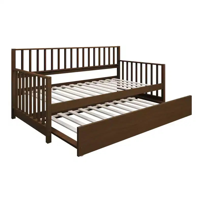 Cama nido doble de madera con cama auxiliar