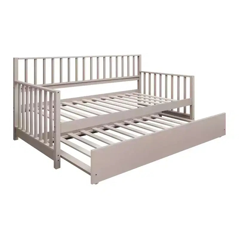 Cama nido doble de madera con cama auxiliar