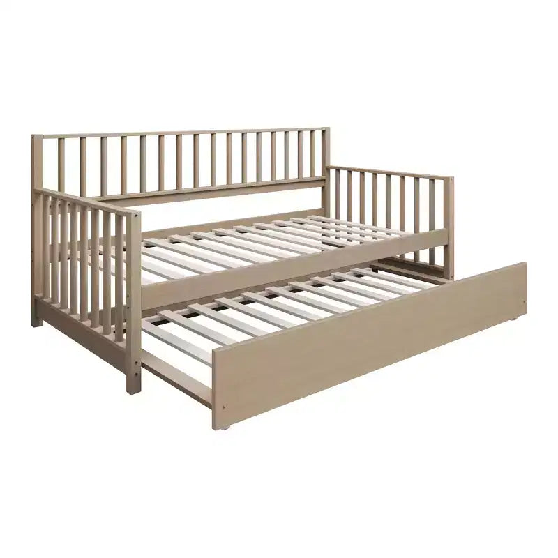 Cama nido doble de madera con cama auxiliar