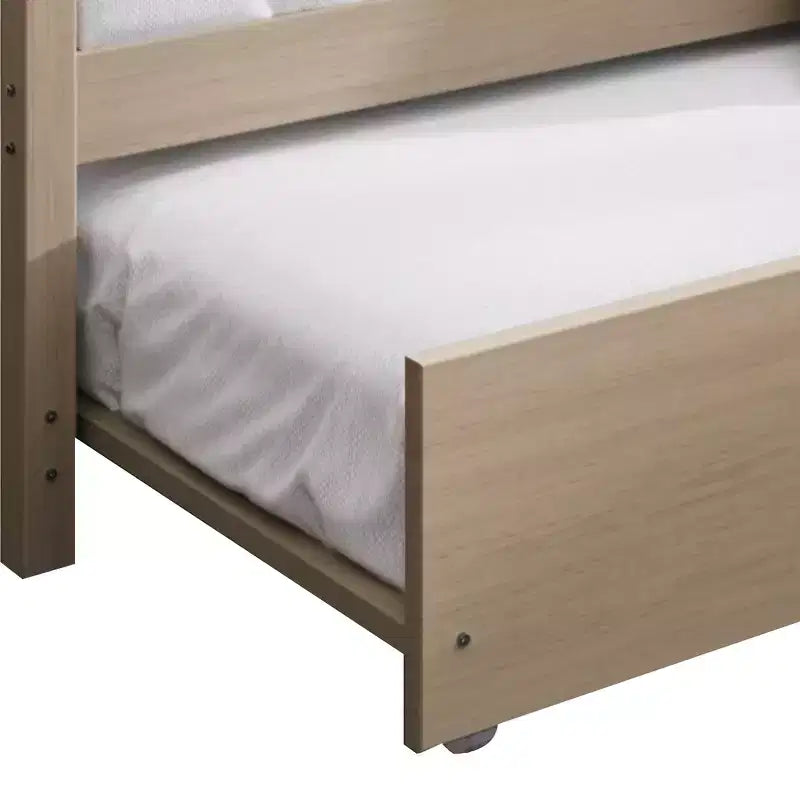 Cama nido doble de madera con cama auxiliar