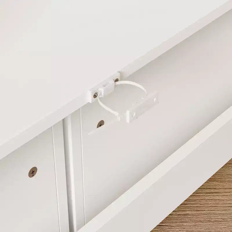Estantería de Almacenamiento Blanca para Niños Gabinete de Almacenamiento de Juguetes Puerta Corredera + Contenedores con Ruedas + Estantes Multicapa
