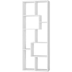 Estantería y expositor asimétrico de 5 niveles - Librería geométrica moderna con diseño de cubos escalonados para sala de estar y oficina en casa