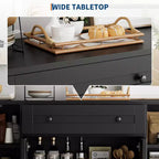 Aparador de bufé con almacenamiento, aparador con cajones y 4 puertas, barra de café independiente para sala de estar, cocina, comedor