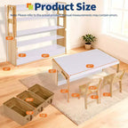 Juego de mesa y 2 sillas para arte, escritorio de actividades convertible de 119 cm con 3 cajas de almacenamiento y estantes