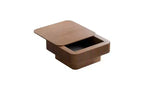 Mesa de centro cuadrada de almacenamiento de 31,5 pulgadas con chapa de madera maciza, estilo moderno, adecuada para salones y dormitorios, Nogal