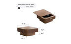 Mesa de centro cuadrada de almacenamiento de 31,5 pulgadas con chapa de madera maciza, estilo moderno, adecuada para salones y dormitorios, Nogal