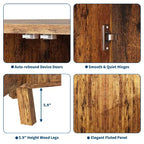 Armario esquinero, mueble de almacenamiento esquinero triangular de estilo rústico de 3 niveles con puerta estriada y estante ajustable, armario auxiliar de 80 cm que ahorra espacio para cocina