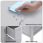 Cómoda de 6 cajones para dormitorio, cómoda grande con cajones profundos y pomos de metal, cómoda de madera moderna para entrada, pasillo