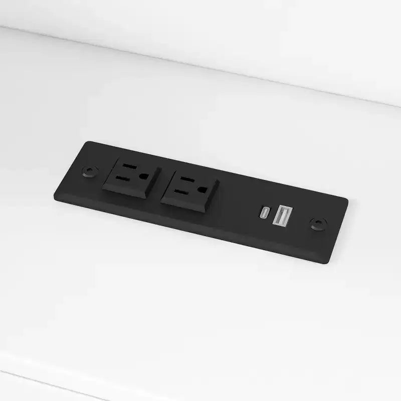 Cama de plataforma de madera con estantes de almacenamiento, cama nido, estación de carga y LED