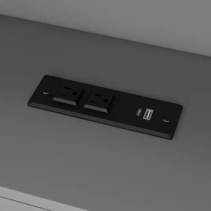 Cama de plataforma de madera con estantes de almacenamiento, cama nido, estación de carga y LED