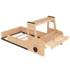Cama de suelo individual/matrimonial con diseño de coche, cama de coche de madera con cajones, ventana y escritorio para niños