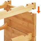 Botellero apilable para 36 botellas, almacenamiento de madera maciza de 4 niveles, de pie para suelo y encimera, perfecto para cocina, bar y armario, diseño antivuelco