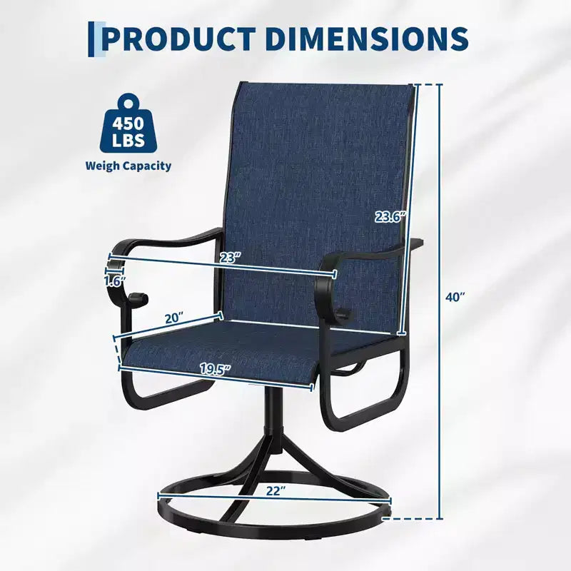 Sillas, juego de 2, sillas mecedoras de comedor con tela Textilene para todo tipo de clima, asiento mecedora para terraza con respaldo alto para patio trasero, piscina