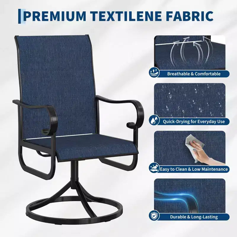 Sillas, juego de 2, sillas mecedoras de comedor con tela Textilene para todo tipo de clima, asiento mecedora para terraza con respaldo alto para patio trasero, piscina