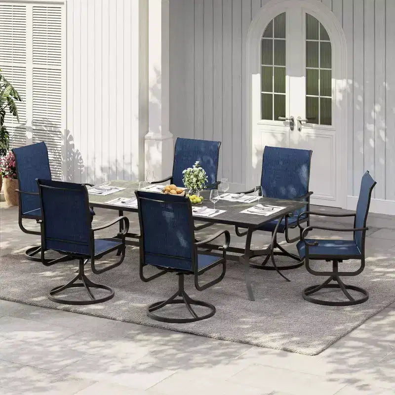 Sillas, juego de 2, sillas mecedoras de comedor con tela Textilene para todo tipo de clima, asiento mecedora para terraza con respaldo alto para patio trasero, piscina