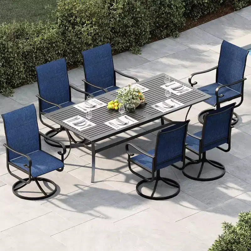 Sillas, juego de 2, sillas mecedoras de comedor con tela Textilene para todo tipo de clima, asiento mecedora para terraza con respaldo alto para patio trasero, piscina