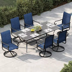 Sillas, juego de 2, sillas mecedoras de comedor con tela Textilene para todo tipo de clima, asiento mecedora para terraza con respaldo alto para patio trasero, piscina