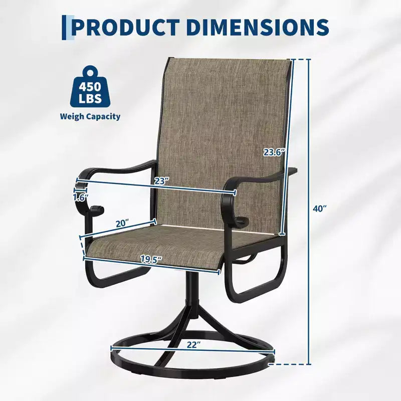 Sillas, juego de 2, sillas mecedoras de comedor con tela Textilene para todo tipo de clima, asiento mecedora para terraza con respaldo alto para patio trasero, piscina