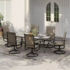 Sillas, juego de 2, sillas mecedoras de comedor con tela Textilene para todo tipo de clima, asiento mecedora para terraza con respaldo alto para patio trasero, piscina