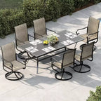 Sillas, juego de 2, sillas mecedoras de comedor con tela Textilene para todo tipo de clima, asiento mecedora para terraza con respaldo alto para patio trasero, piscina
